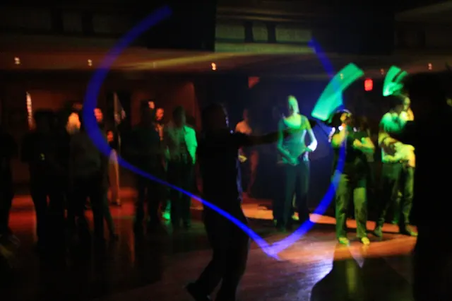Glowsticking at a Paul van Dyk rave in Atlanta, Georgia.