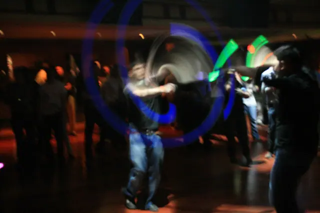 Glowsticking at a Paul van Dyk rave in Atlanta, Georgia.