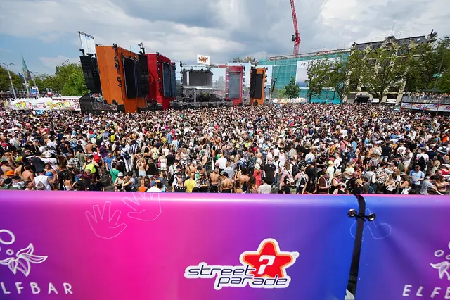 30. Street Parade in Zürich am 12. August 2023: 920'000 Besucherinnen und Besucher lockte die Street Parade laut den Organisatoren an (Vorjahr: 900'000). Die Street Parade gilt als weltweit grösste Technoparty. Sie steht für Freiheit, Liebe und Toleranz. Im Jahr 2023 stand die Jubiläumsaustragung unter dem Motto 
