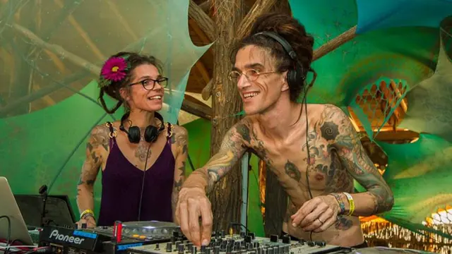 Ajja and Tanina Munchkina playing chillout set in Ozora Festival 2015.