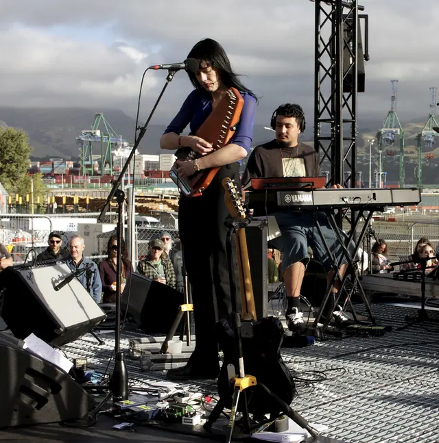 Georgia Knight and her band playing the Ocean View stage at Port Noise, Lyttelton, 21st February 2026.